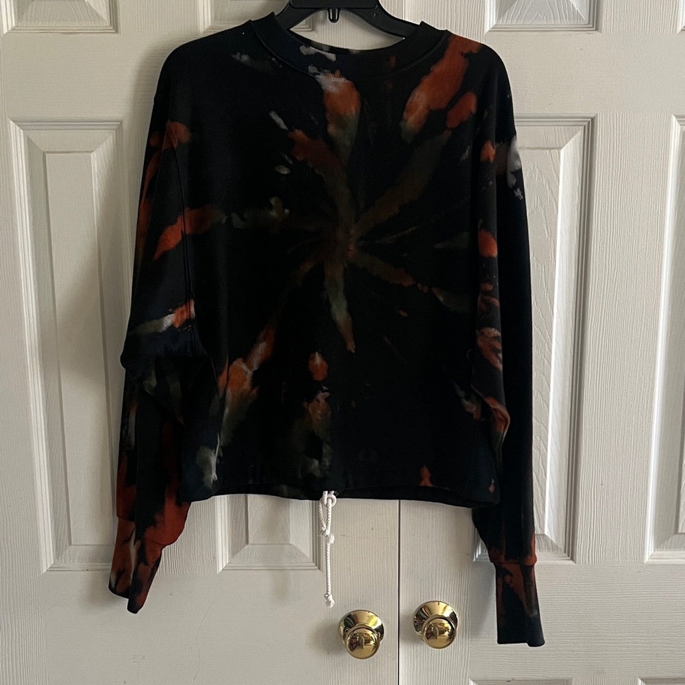 Emory Park Black and Orange Tie-Dye Hoodie